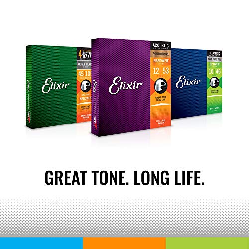 Elixir 16052 Strings Phosphor Bronze Acoustic Guitar Strings w NANOWEB Coating, Light (.012-.053)