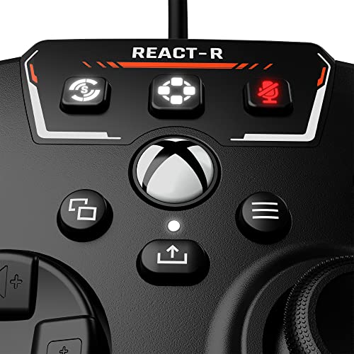 Turtle Beach REACT-R Controller Wired Game Controller – Licensed for Xbox Series X|S, Xbox One and Windows – Audio Controls, Mappable Buttons, Textured Grips - Black