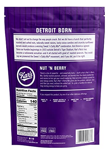 Kar’s Nuts Nut ‘N Berry Trail Mix, 30 oz - Resealable Pouch (Pack of 1) - No Salt Added Snack Mix for Long-Lasting Energy