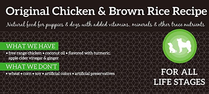 Health Extension Dry Dog Food, Natural Food with Added Vitamins and Minerals, Suitable for Puppies and Dogs, Original Chicken and Brown Rice Recipe (15 Pound / 6.8 kg)