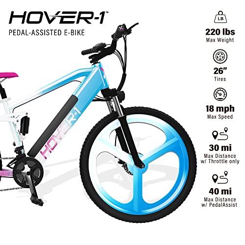 Hover-1 Instinct Electric Bike with 350W Motor, 15 mph Max Speed, 26” Tires, and 40 Miles of Range E-Bike
