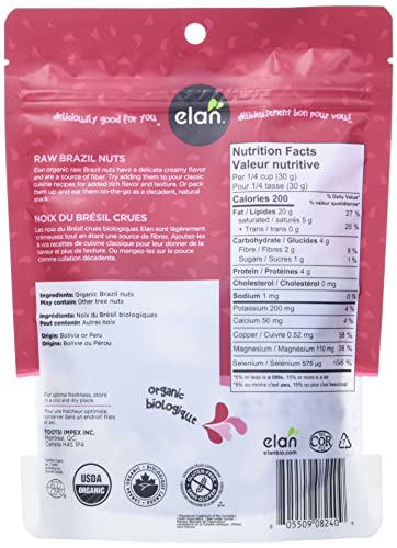 ELAN Organic Raw Brazil Nuts, 52 Oz, Non-GMO, Vegan, Gluten-Free