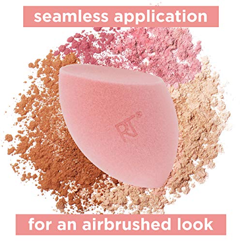 Real Techniques Miracle Powder Sponge, Makeup Blending Sponge For Powder Products, Set Makeup For Natural Finish and Cloud Skin, Buildable Coverage, Velvet Material, Packaging May Vary, 2 Count