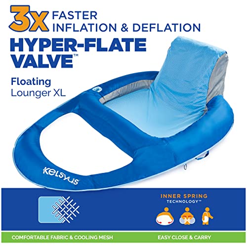 Kelsyus Premium Floating Lounger XL with Fast Inflation, Inflatable Recliner Chair, Lake and Pool Float for Adults with Cup Holder, Amazon Exclusive