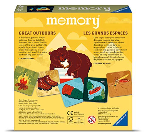 Ravensburger Great Outdoors Memory Game for Boys and Girls Age 3 and Up! - A Fun and Fast Camping Matching Game, 20359