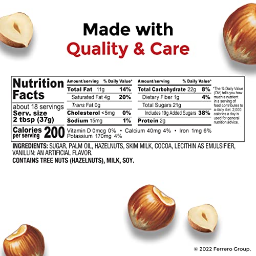 Nutella Hazelnut Spread with Cocoa for Breakfast, 22.9 oz Jar, 2 Pack