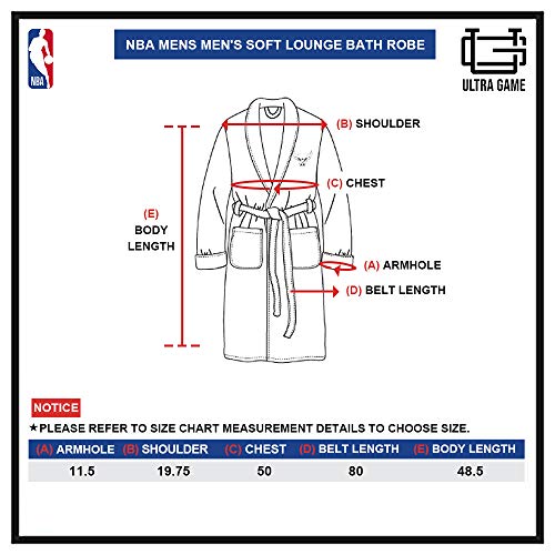 Ultra Game -NBA Utah Jazz Mens Lounge Bath Robe, Team Color, 1SIZE
