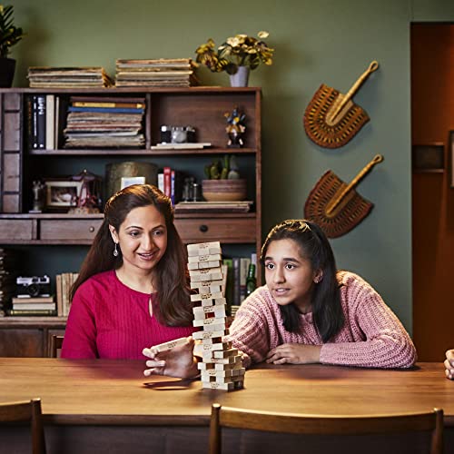 Jenga Classic Game with Genuine Hardwood Blocks, Stacking Tower Game for 1 or More Players, Kids Ages 6 and Up