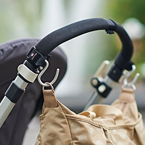 Think King Mighty Hook for Stroller, Wheelchair, Walker, 2 Pack, Black/Brushed Aluminum, 2 Count (Pack of 1)