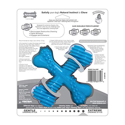 Nylabone Power Chew X-Shaped Dog Bone Chew Toy Bone Beef Large/Giant (1 Count)