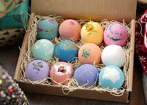 LifeAround2Angels Bath Bombs Gift Set 12 USA made Fizzies, Shea and Coco Butter Dry Skin Moisturize, Perfect for Bubble and Spa Bath. Handmade Birthday Mothers day Gifts idea For Her/Him, wife, girlfriend