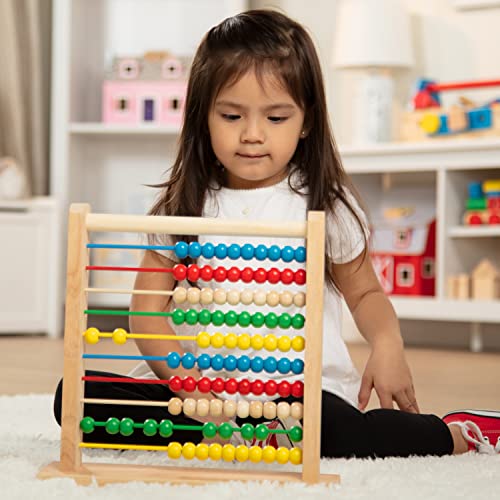 Melissa and Doug Abacus - Classic Wooden Educational Counting Toy With 100 Beads