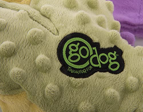 goDog Bubble Plush Dragons Squeaky Dog Toy, Chew Guard Technology - Lime, Large