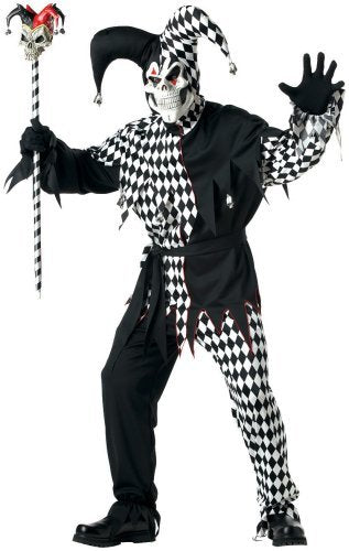 Adult Dark Jester Costume Large Black