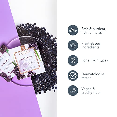 FOREO UFO Activated Mask Treatment for Anti-Aging, Acai Berry, 6 Count (Pack of 1)