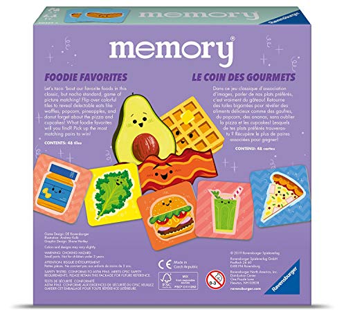 Ravensburger 20357 4 Foodie Favorites Memory Game for Boy and Girls Age 3 and Up! - A Fun and Fast Food Matching Game