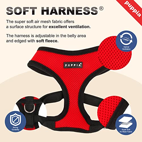 Authentic Puppia Soft Harness, Grey, Large