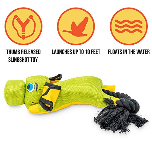 Hyper Pet Flying Series Fetching Dog Toys – Pig Interactive Dog Toy Slingshots Up To 40 ft – Floats on Water