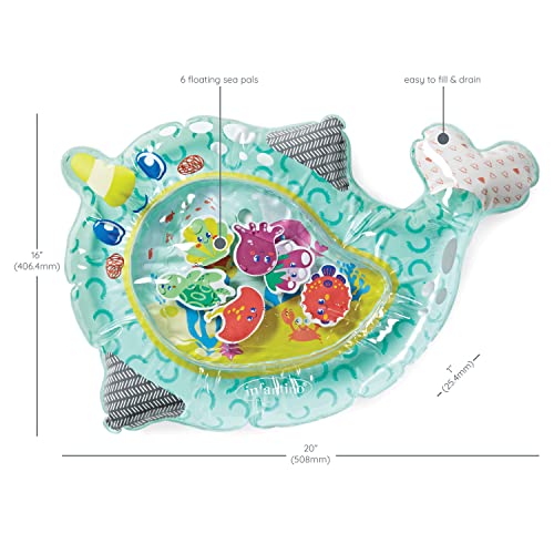 Infantino Wee Wild Ones Pat and Play Water Mat - Narwhal Themed Water mat for Infants and Older Babies, for Tummy time and Sensory Play