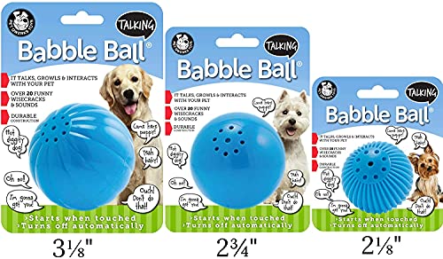 Pet Qwerks Talking Babble Ball - Interactive Chew Dog Toy - Large