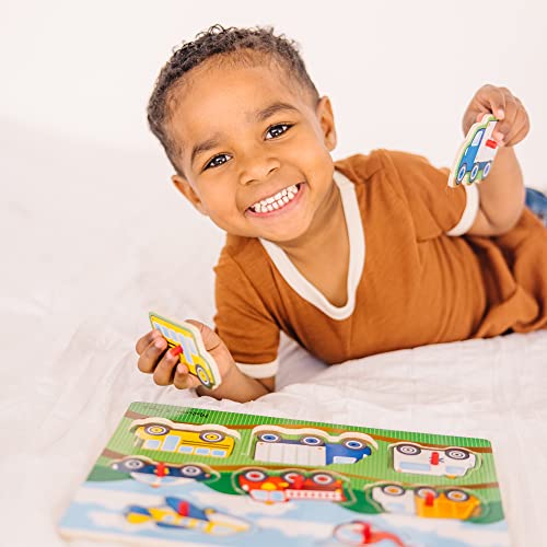 Melissa and Doug Vehicles Wooden Peg Puzzle (8 pcs)