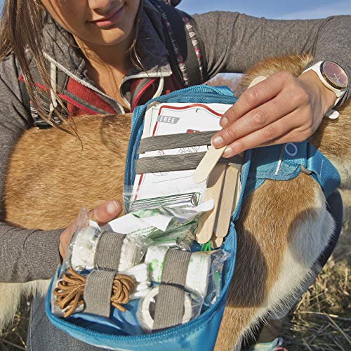 Kurgo Pet Tactical First Aid Kit, Dog First Aid MOLLE Harness Attachment, Detachable Pouch for MOLLE Dog Harness (First Aid Kit), Coastal Blue