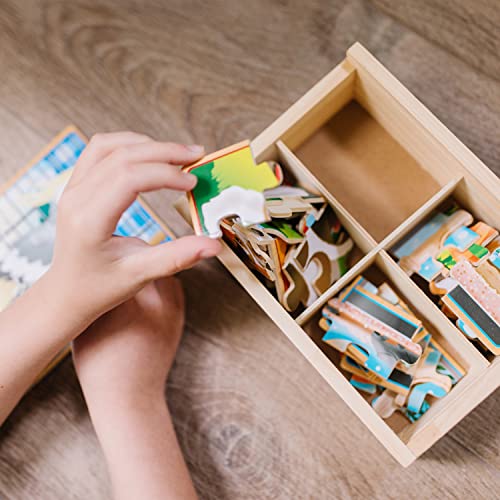 Melissa and Doug Pets 4-in-1 Wooden Jigsaw Puzzles in a Storage Box (48 pcs) - FSC-Certified Materials