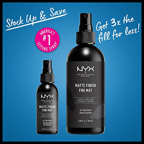 NYX PROFESSIONAL MAKEUP Makeup Setting Spray - Matte Finish JUMBO Size, Long-Lasting Vegan Formula