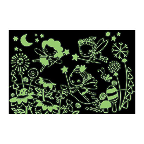 Mudpuppy Fairies Glow in The Dark Puzzle, 100 Pieces – 18” x 12”, for Ages 5+, Colorful Fairy Artwork, Made with Safe, Non-Toxic Materials