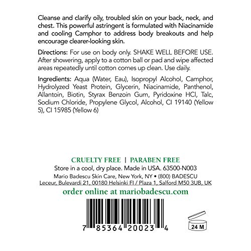 Mario Badescu Special Cleansing Lotion 'O' Toner for Oily Skin |Body Toner that Minimizes Pores and Evens Skin Tone |Formulated with Cucumber Extract and Niacinamide| 8 FL OZ