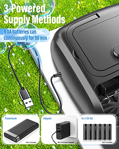 Bubble Machine - 16 Wands 8000+ Bubbles/min for Kids and Toddlers - 14.2oz Large Capacity Bubble Blower - Automatic Bubble Maker - Bubble Toys for Easter, Parties, Wedding, Birthday