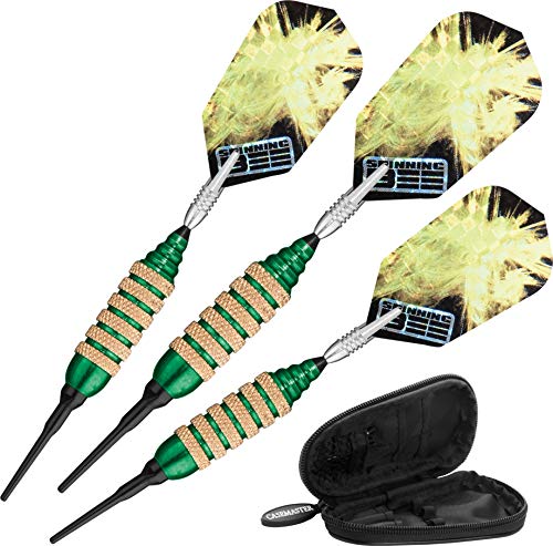 Viper Spinning Bee Soft Tip Darts with Casemaster Storage/Travel Case, Green, 16 Grams