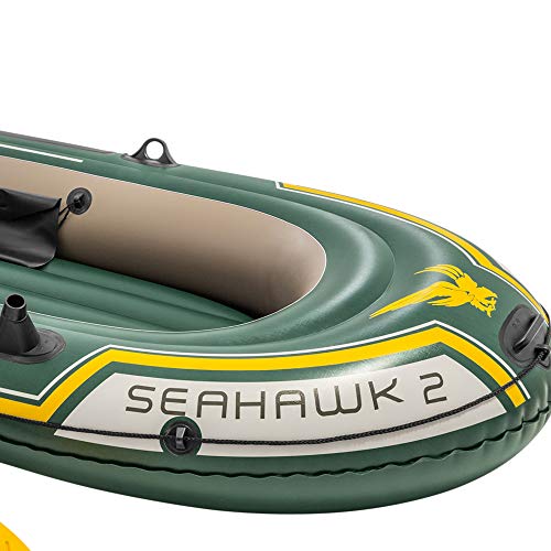 Intex Seahawk 2, 2-Person Inflatable Boat Set with French Oars and High Output -Air -Pump (Latest Model)