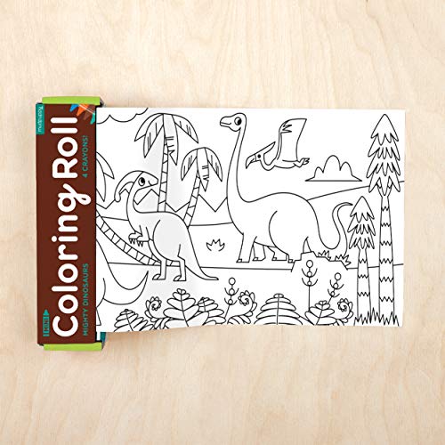 Mudpuppy Mighty Dinosaurs Mini Coloring Roll, Multicolor