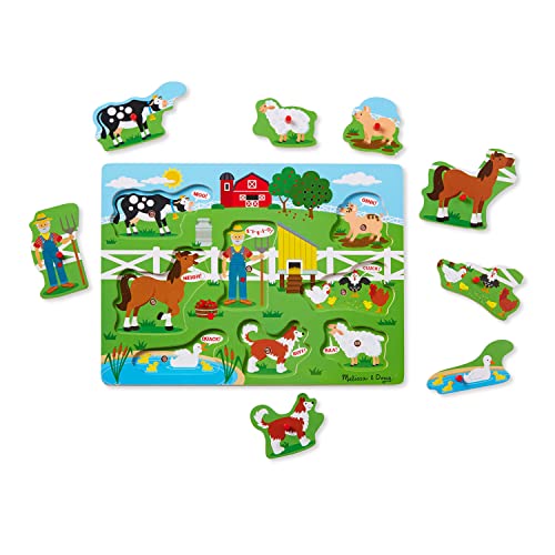Melissa and Doug Old MacDonald's Farm Sound Puzzle - Farm Animal Toys, Sound Puzzles For Toddlers And Kids Ages 2+