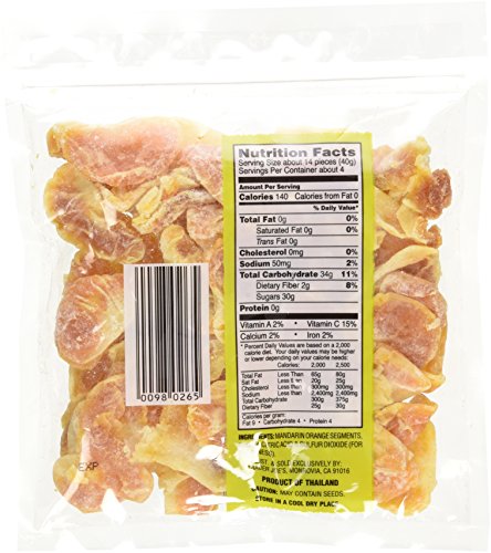Trader Joe's Dried Fruit Soft and Juicy Mandarins 6 Oz, (Pack of 5)