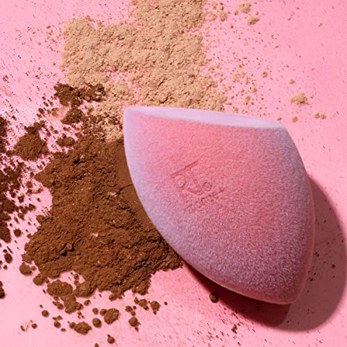 Real Techniques Miracle Powder Sponge, Makeup Blending Sponge For Powder Products, Set Makeup For Natural Finish and Cloud Skin, Buildable Coverage, Velvet Material, Packaging May Vary, 2 Count