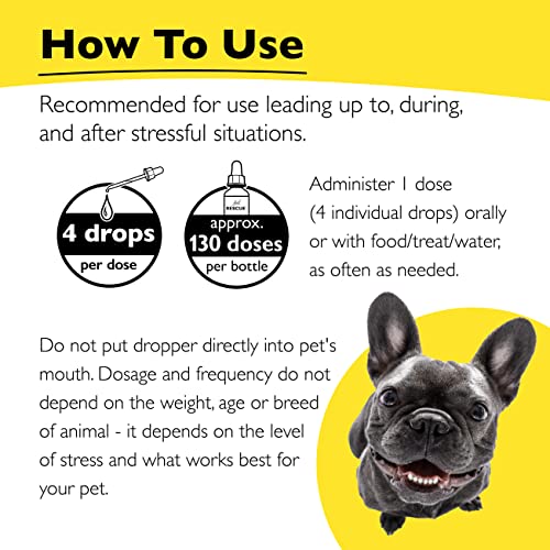 Bach RESCUE REMEDY PET Dropper 20mL, Natural Stress Relief, Calming for Dogs, Cats, and Other Pets, Homeopathic Flower Essence, Thunder, Fireworks and Travel, Separation, Sedative-Free