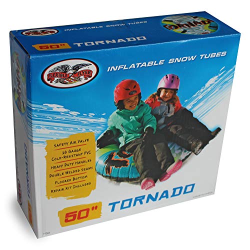 Flexible Flyer Tornado 2-Person Water and Snow Tube. Round Inflatable Pool Float and Double Sled, 50 inches (I50)