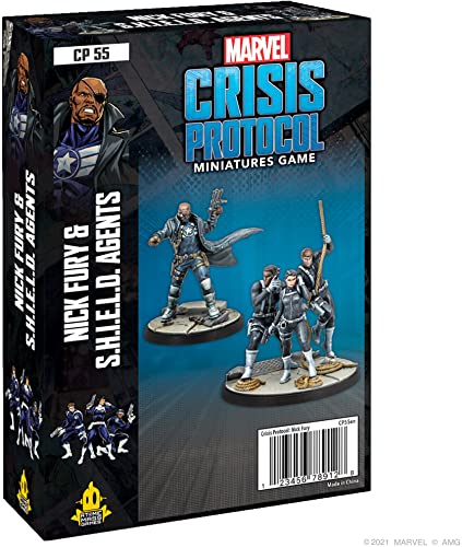 Atomic Mass Games Marvel Crisis Protocol Nick Fury and S.H.I.E.L.D. Agents Character Pack Miniatures Battle Game Strategy Game for Adults Ages 14+ 2 Players Avg. Playtime 90 Minutes, Various,CP55EN