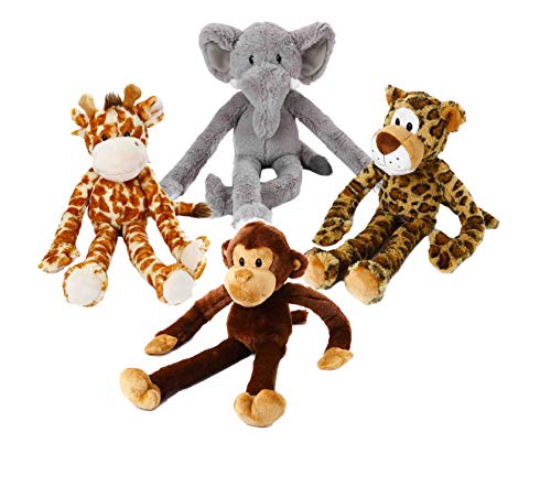 Multipet Swingin Safari Monkey 22-Inch Large Plush Dog Toy with Extra Long Arms and Legs with Squeakers