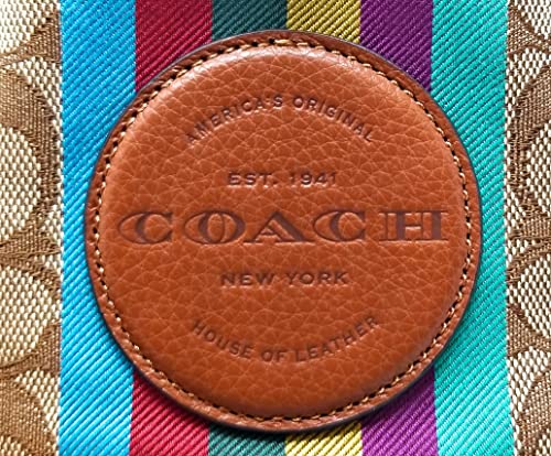 COACH Women's Mini Dempsey Bucket Bag In Signature Jacquard With Stripe Patch (Khaki - Multi)