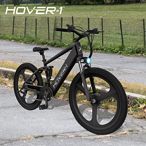 Hover-1 Instinct Electric Bike with 350W Motor, 15 mph Max Speed, 26” Tires, and 40 Miles of Range E-Bike, Black