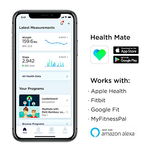 Withings Body - Digital Wi-Fi Smart Scale with Automatic Smartphone App Sync, BMI, Multi-User Friendly, with Pregnancy Tracker and Baby Mode