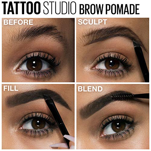 Maybelline TattooStudio Brow Pomade Long Lasting, Buildable, Eyebrow Makeup, Blonde, 1 Count