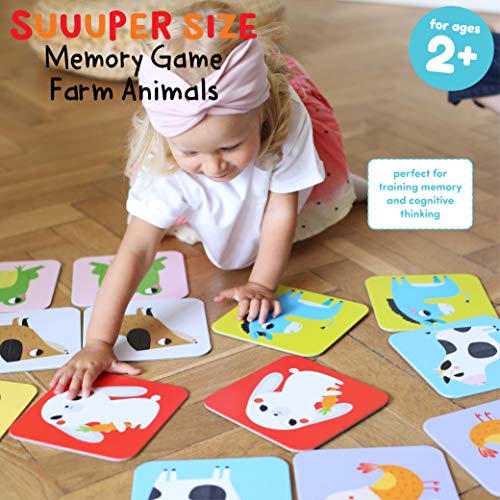 Banana Panda - Suuuper Size Memory Game Farm Animals - Educational Matching Activity for Kids Ages 2 Years +