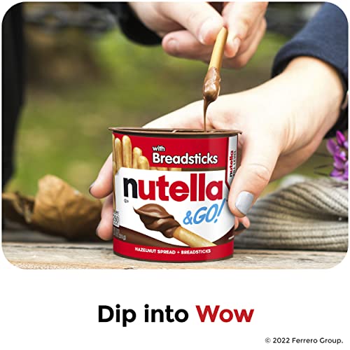 Nutella and GO! Hazelnut and Cocoa Spread with Breadsticks, Snack Pack, 1.8 oz each, Bulk 24 Pack