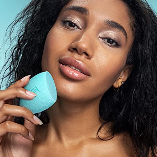 Real Techniques Sponge+ Beauty Makeup Blenders, Poreless Perfection Kit, for Facial Cleanser, Foundation, and Setting Powder, Probiotic Infused, For Natural and Matte Finish, 3 Piece Kit