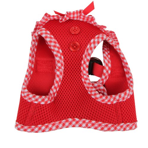 Puppia Vivien Vest Dog Harness Step-in All Season Mesh Cute No Pull No Choke Walking Training for Small Dog, Red, Small