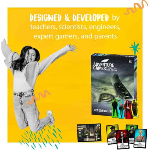 Adventure Games: Monochrome, Inc. - A Kosmos Game from Thames and Kosmos | Collaborative, Replayable Storytelling Gaming Experience for 1 to 4 Players Ages 16+